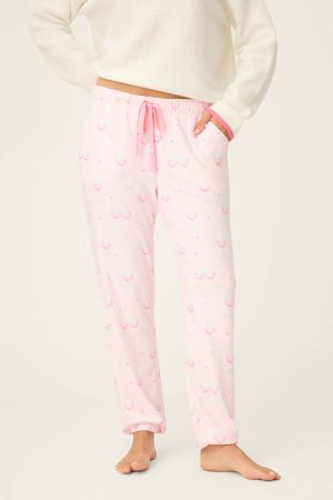 Happy Hour Wine Glass Print Banded Pants