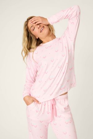 Happy Hour Wine Glass Print PJ Set