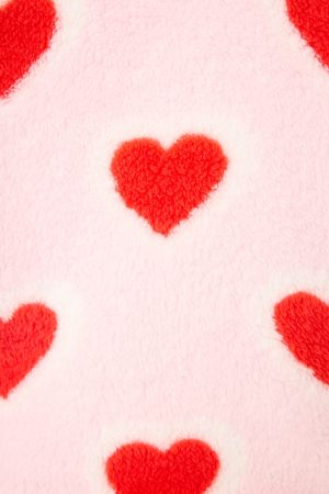 Let’s Get Cozy Heart Print Plush Pullover