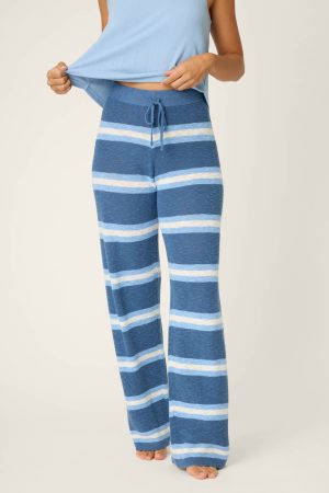 More Amour Striped Open Leg Pants