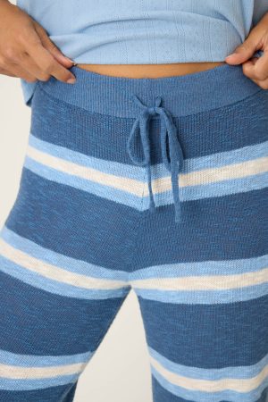 More Amour Striped Open Leg Pants