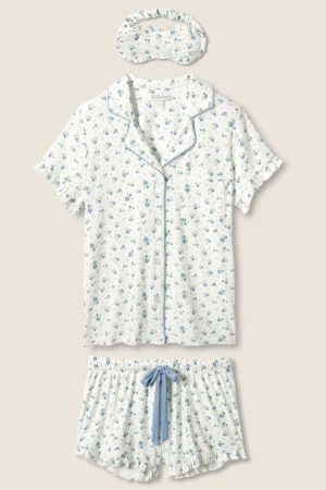 More Amour Ditsy Floral 3-Piece Pointelle PJ Set