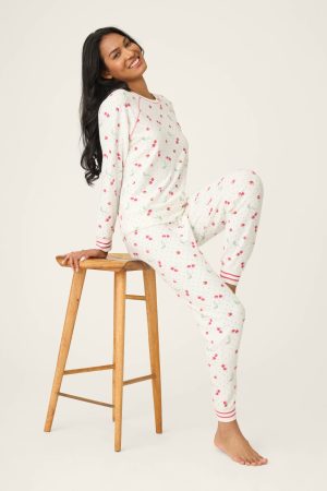Cherry Print Peachy PJ Set