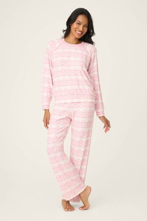 Fairisle Heart Print Peachy PJ Set