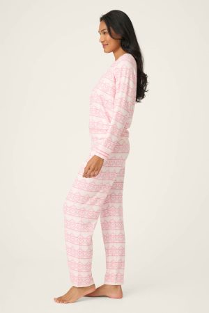 Fairisle Heart Print Peachy PJ Set