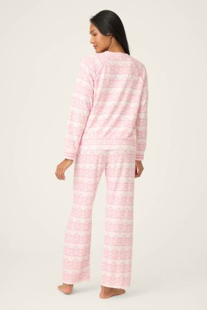 Fairisle Heart Print Peachy PJ Set